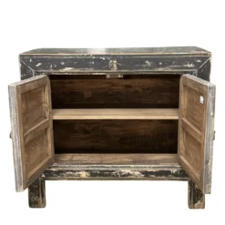 Wandkast 2deur zwart/wit schub uniek