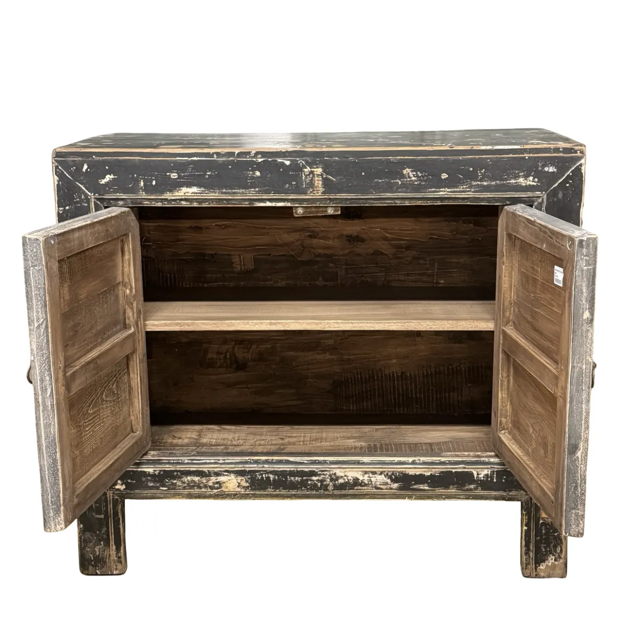 Wandkast 2deur zwart/wit schub uniek