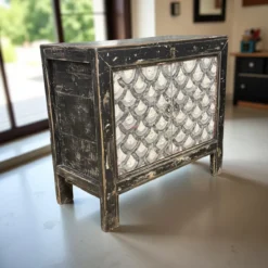 Wandkast 2deur zwart/wit schub uniek