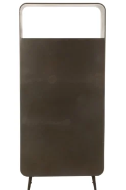 Wandkast metaal/hout Zwart/Naturel