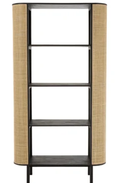 Wandkast Molly exotisch hout/rotan zwart