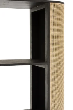 Wandkast Molly exotisch hout/rotan zwart
