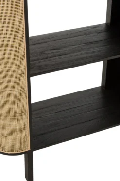Wandkast Molly exotisch hout/rotan zwart