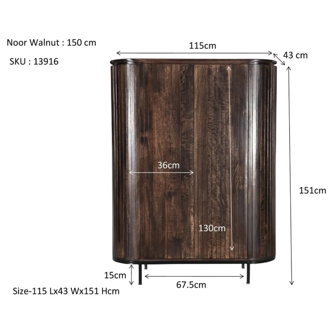 Wandkast Nairo walnut