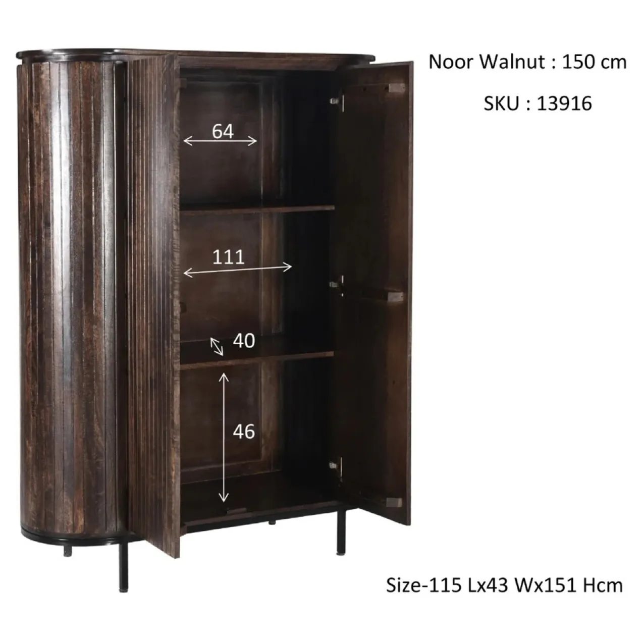 Wandkast Nairo walnut