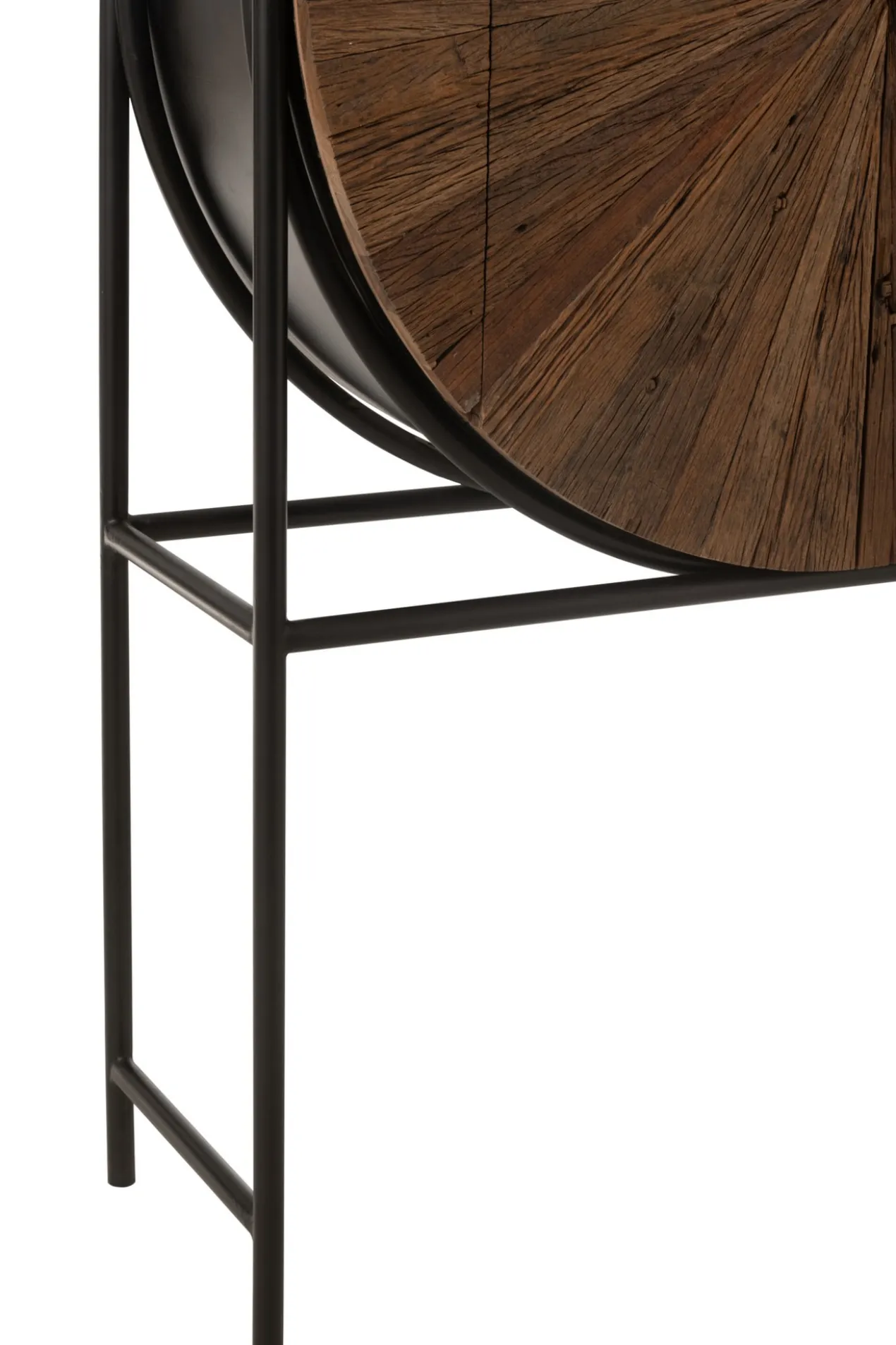 Wandkast Shanil Rond bruin/zwart