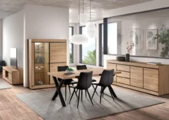 Wandkast Talenso - Met vitrine en verlichting 130 x 171 x 59 cm
