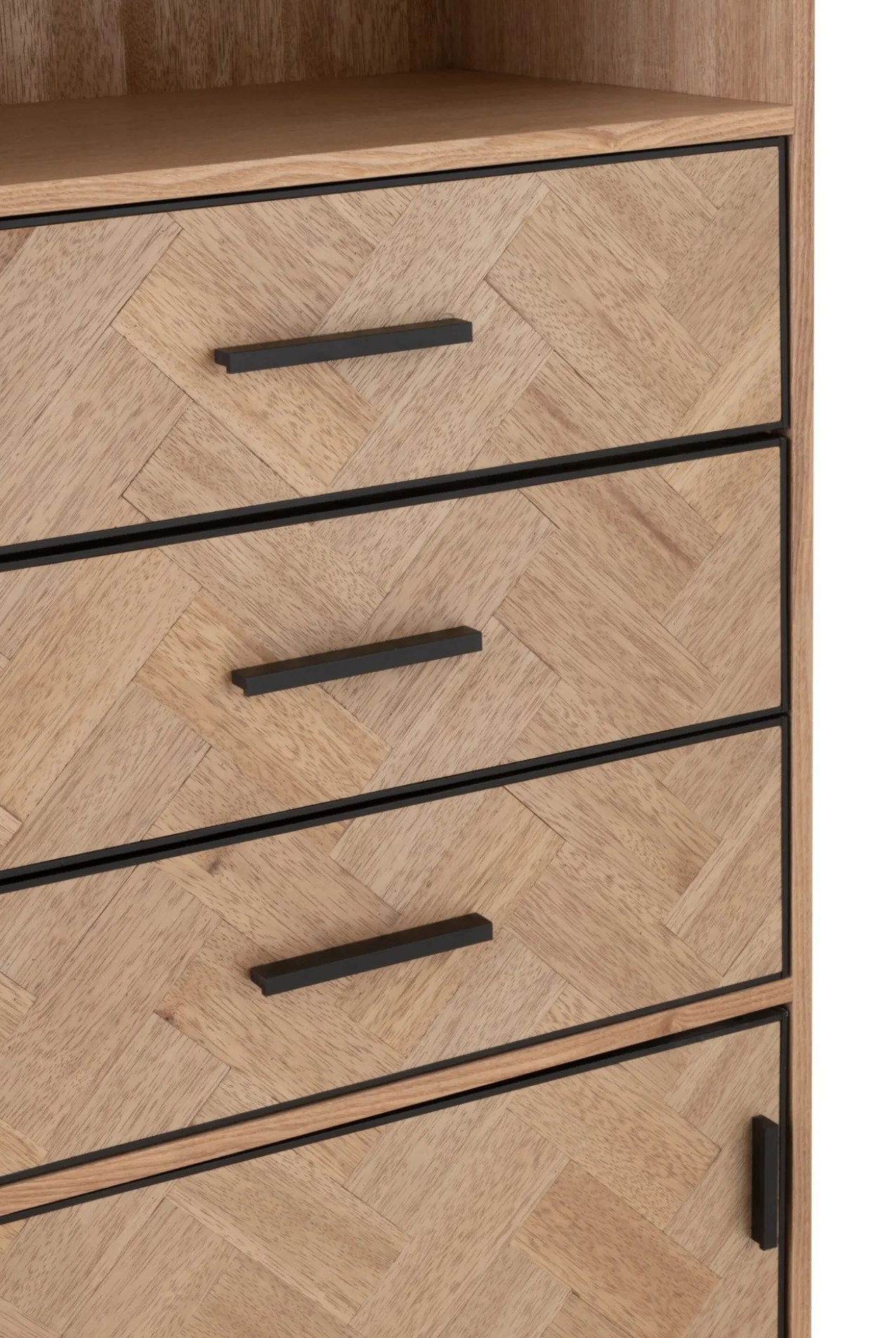 Wandkast Zigzag hout/metaal Naturel