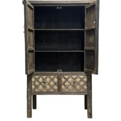 Wandkast zwart/beige