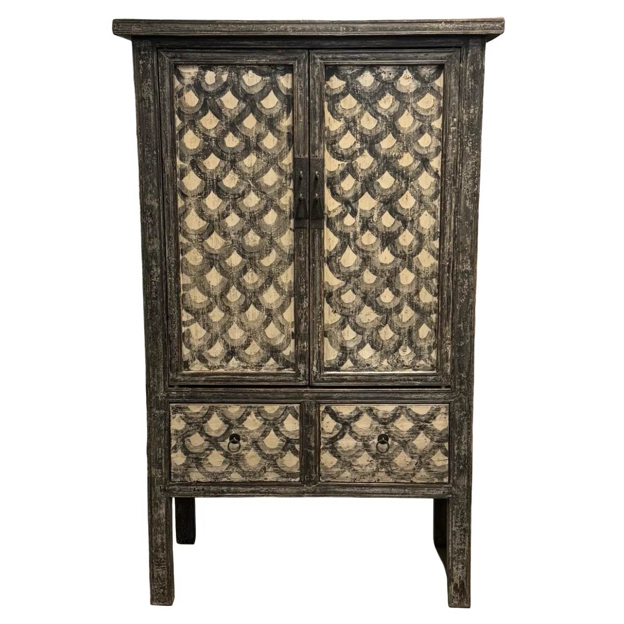 Wandkast zwart/beige