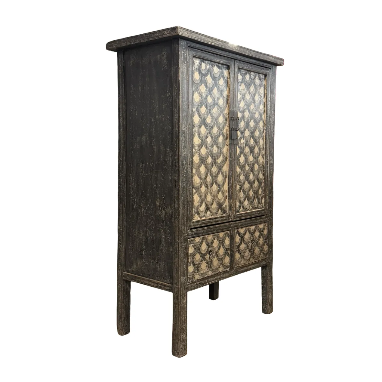 Wandkast zwart/beige