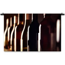 Wandkleed Oude wijncollectie in wijnkelder 210 x 150 cm