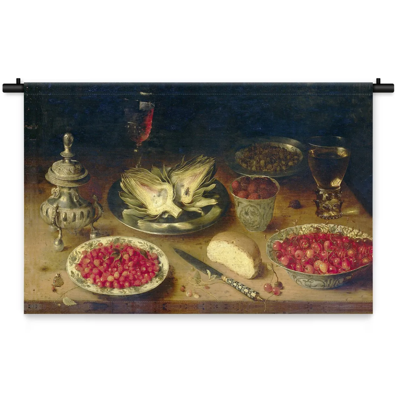 Wandkleed Stilleven eten en drinken 150 x 100 cm