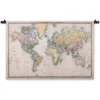 Wandkleed Wereldkaart met landen 150 x 100 cm