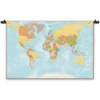 Wandkleed Wereldkaart modern 150 x 100 cm