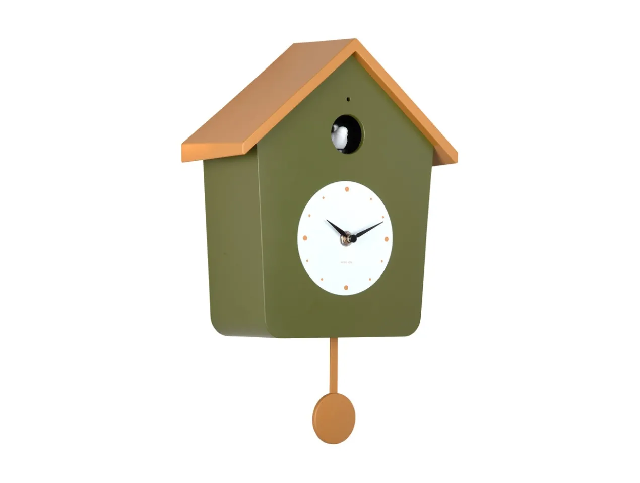 Wandklok Cuckoo Light - Legergroen & okergeel