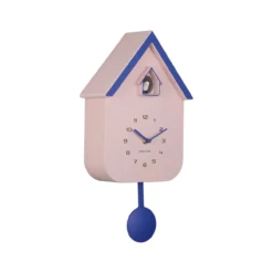 Wandklok Dupla Color Koekoek Roze Blauw