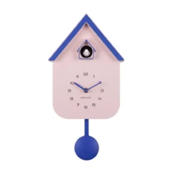 Wandklok Dupla Color Koekoek Roze Blauw