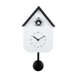 Wandklok Dupla Color Koekoek Wit Zwart