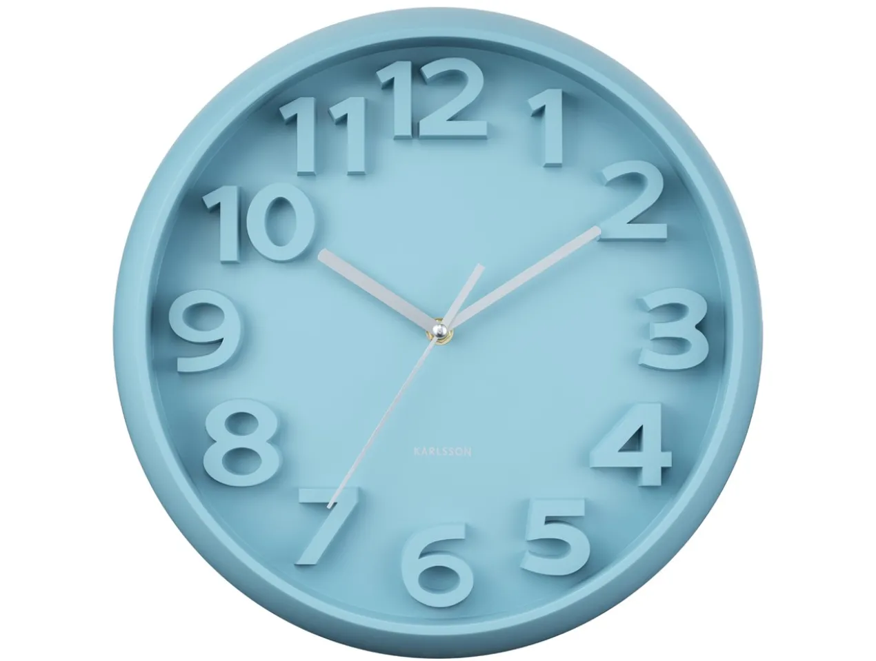 Wandklok Elevated Classic Numbers - Mistig blauw