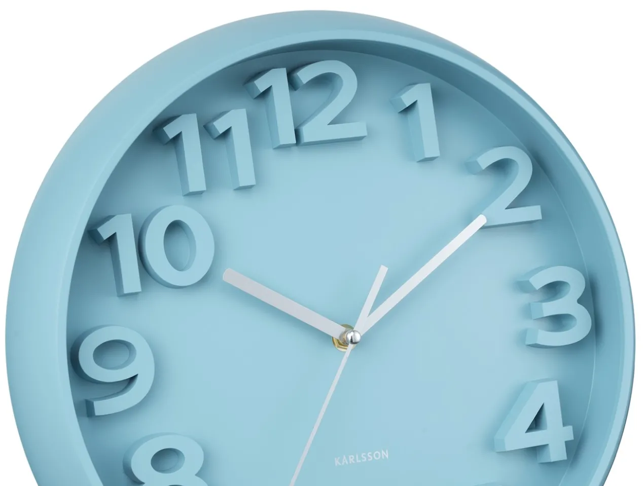 Wandklok Elevated Classic Numbers - Mistig blauw
