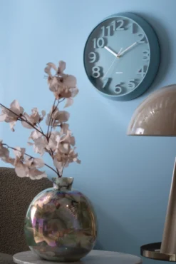 Wandklok Elevated Classic Numbers - Mistig blauw
