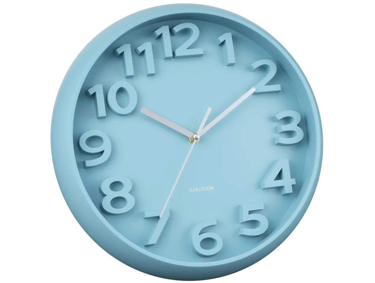 Wandklok Elevated Classic Numbers - Mistig blauw