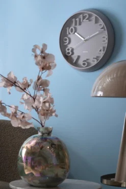 Wandklok Elevated Classic Numbers - Mistig blauw