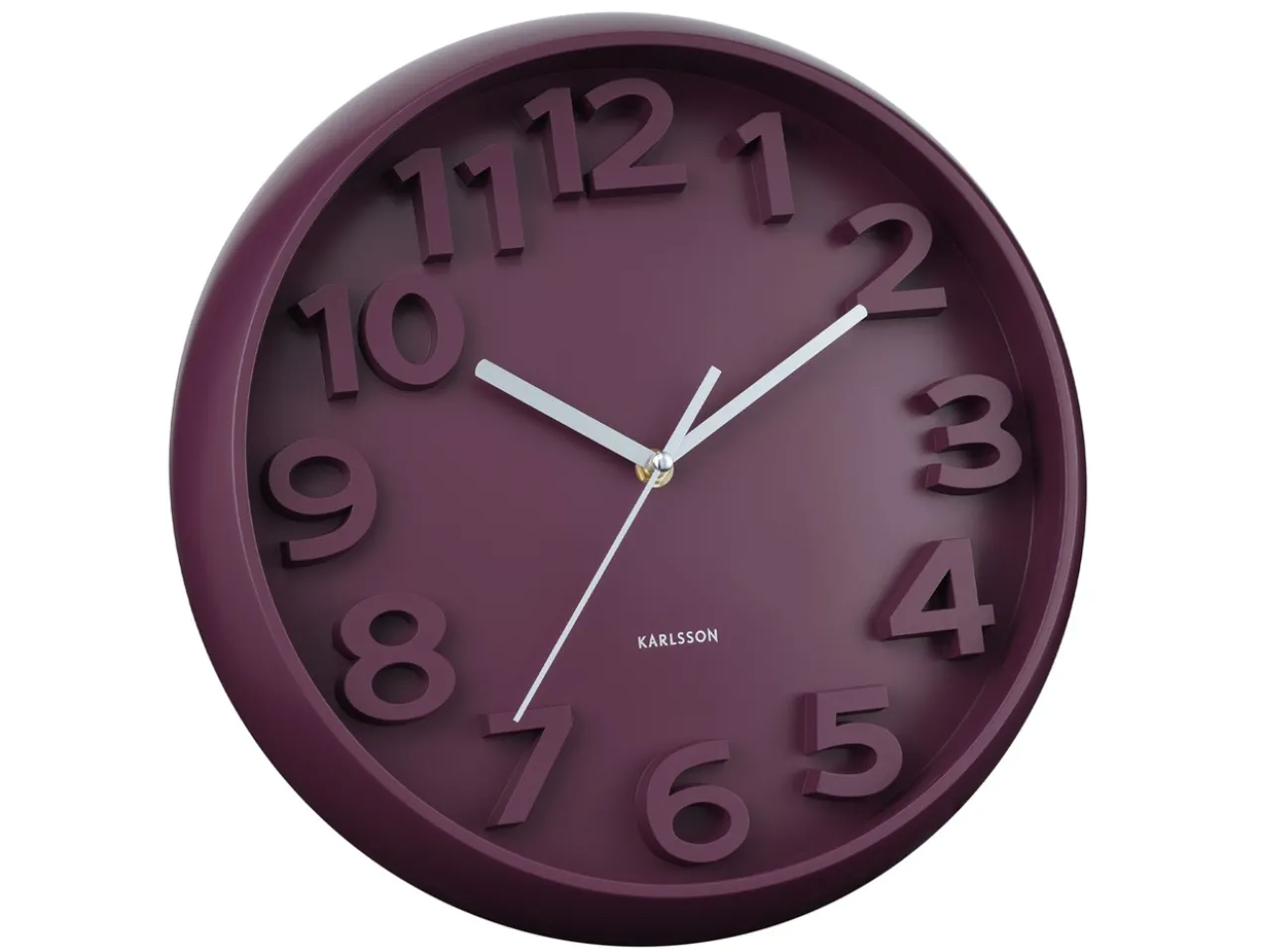Wandklok Elevated Classic Numbers - Dark mauve