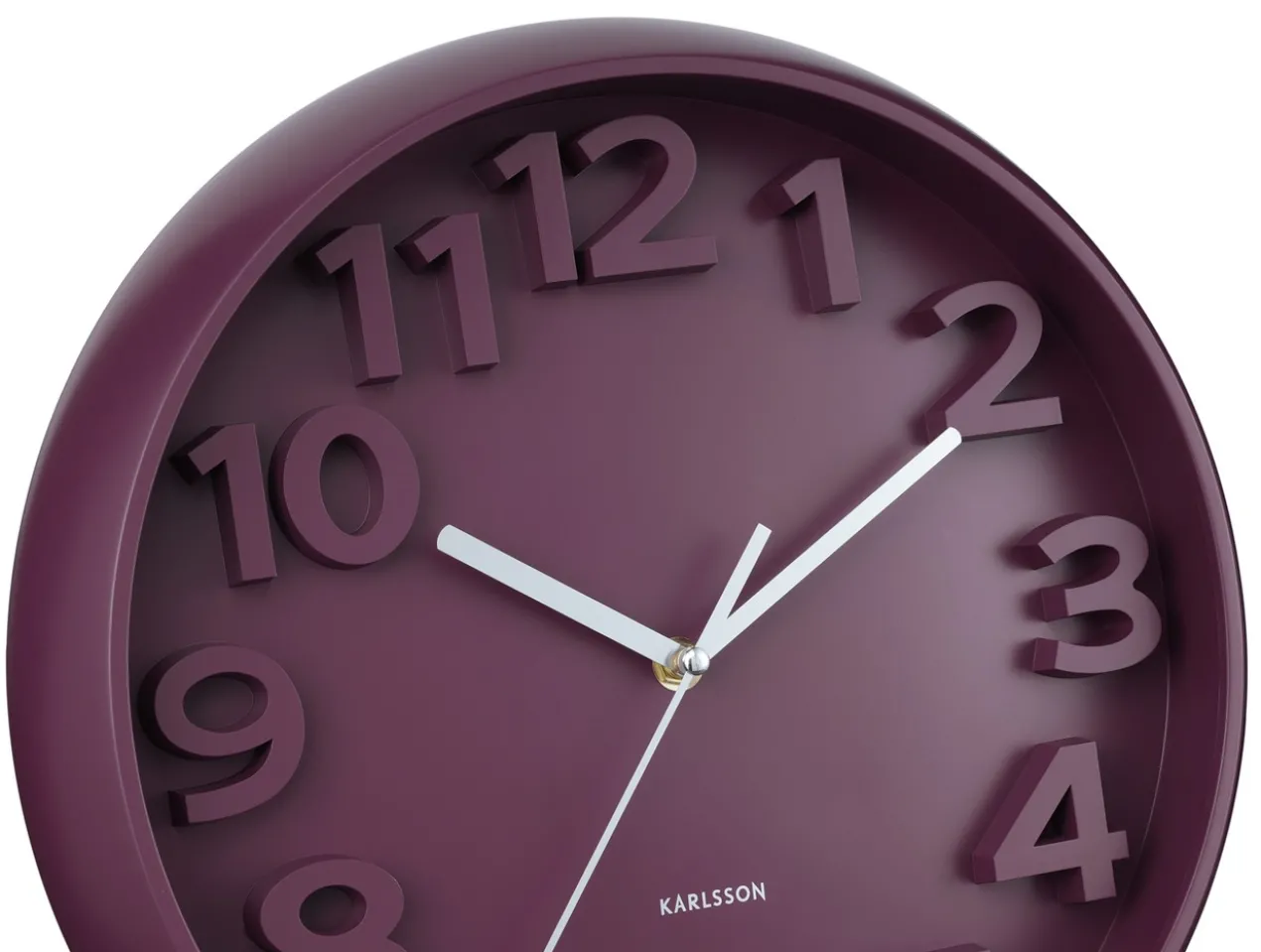 Wandklok Elevated Classic Numbers - Dark mauve