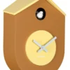 Wandklok Grato Cuckoo - geel