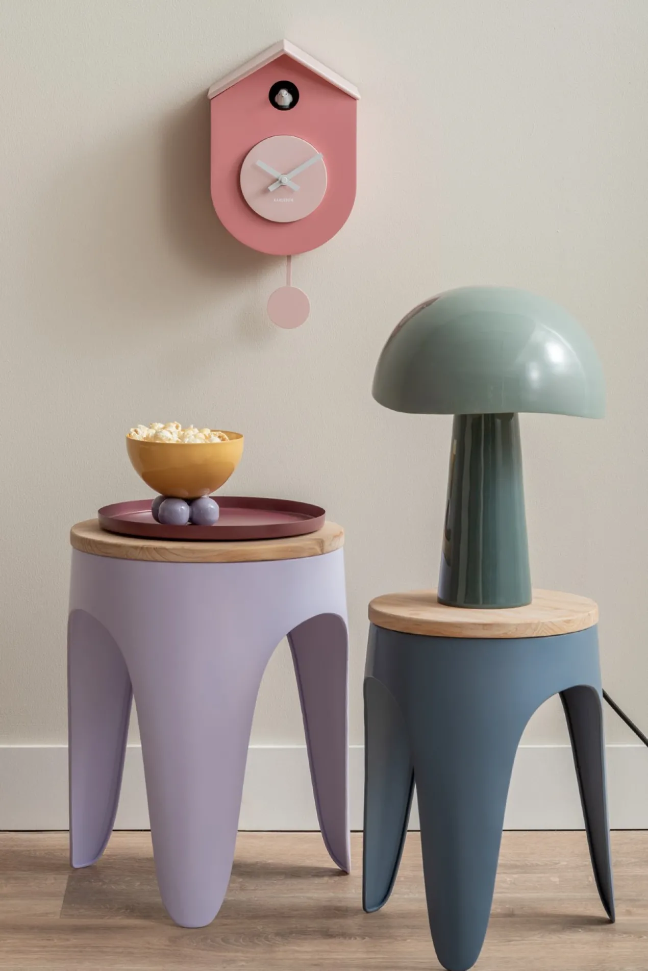 Wandklok Grato Cuckoo - Zwart & warmgrijs