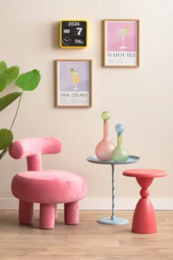 Wandklok Mini Flip - Geel