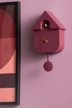 Wandklok Modern Cuckoo Oro Donkerpaars