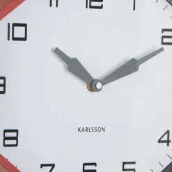Wandklok Modern Factory Octagon Rode oker