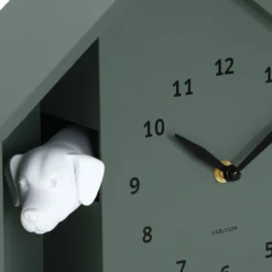 Wandklok Peeking Doggy Jungle groen