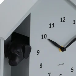 Wandklok Peeking Doggy Muisgrijs