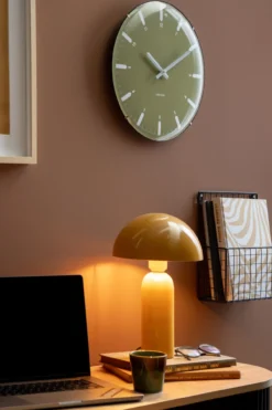Wandklok Realista Dome Olijfgroen