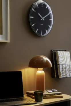 Wandklok Realista Dome Zwart