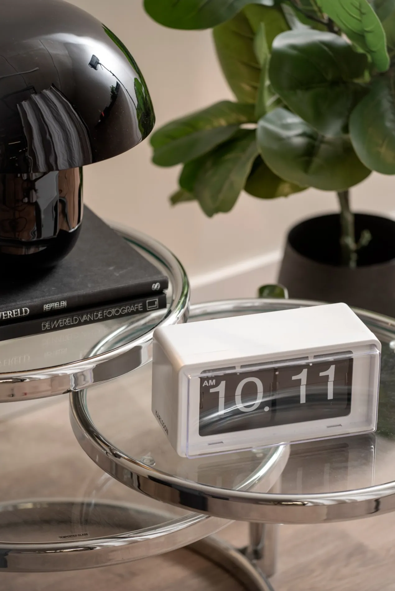 Wandklok Retro Boxed Flip - Wit