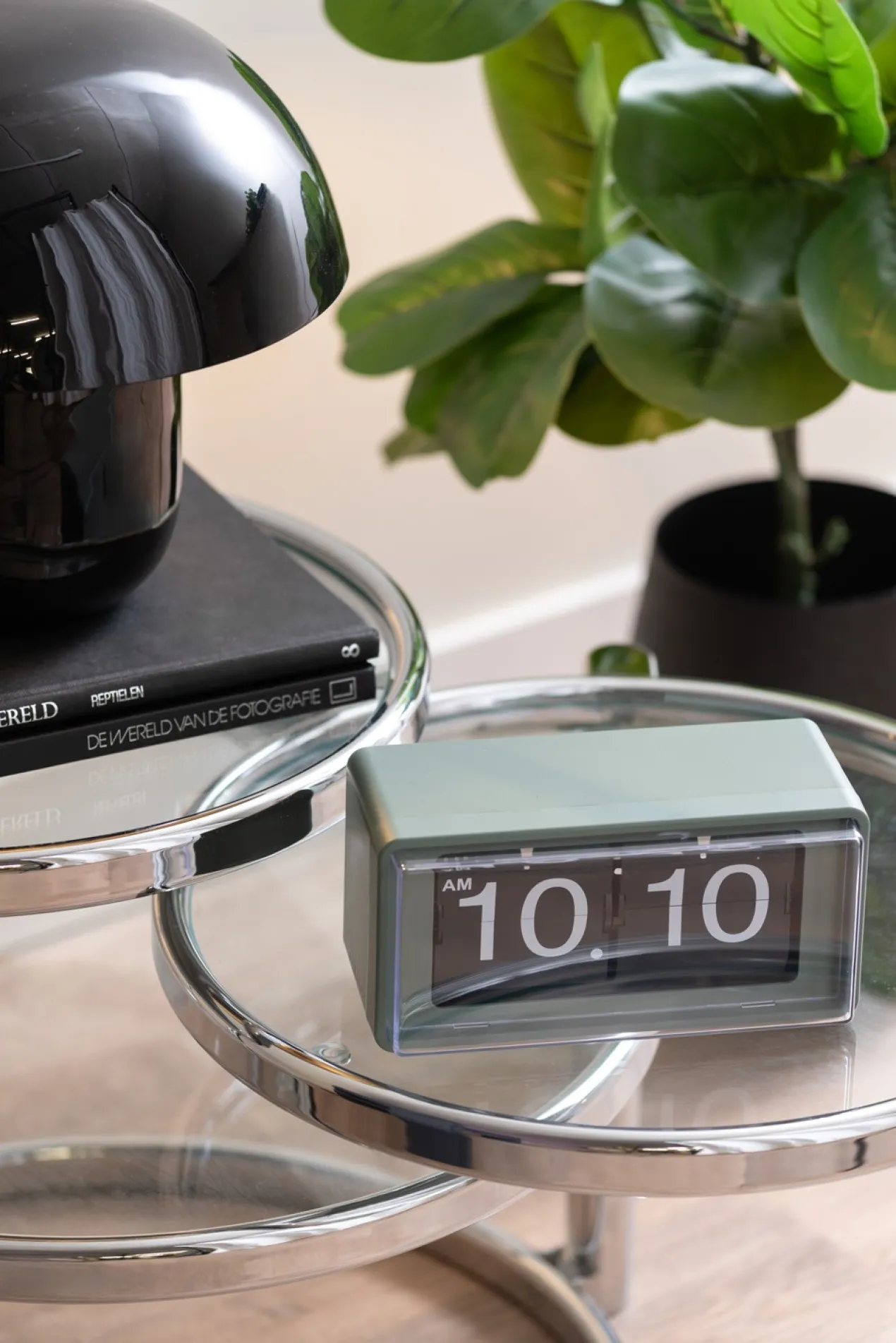 Wandklok Retro Boxed Flip - Wit