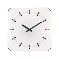 Wandklok Sucinto Dome Square Wit