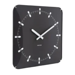 Wandklok Sucinto Dome Square Zwart