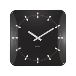 Wandklok Sucinto Dome Square Zwart