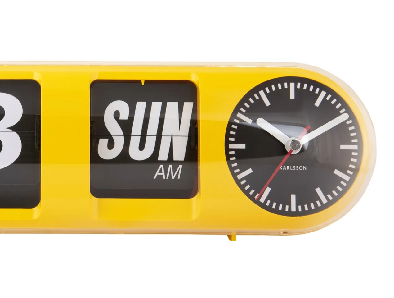 Wandklok Tube Flip - Heldergeel
