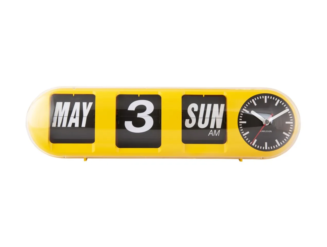 Wandklok Tube Flip - Heldergeel
