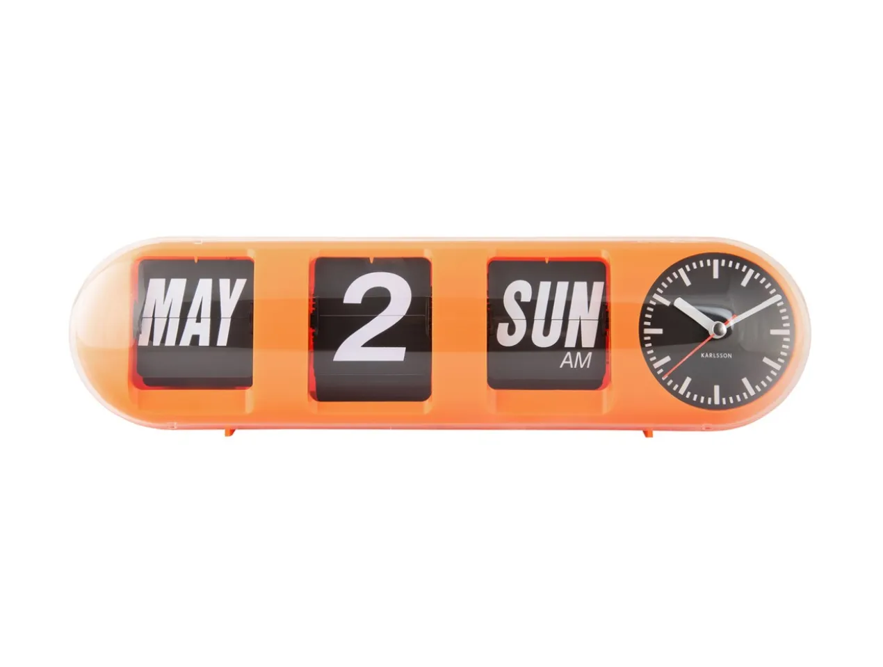 Wandklok Tube Flip - Oranje