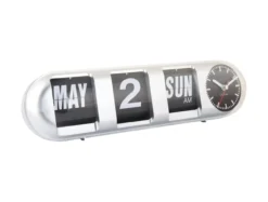 Wandklok Tube Flip - Zilver
