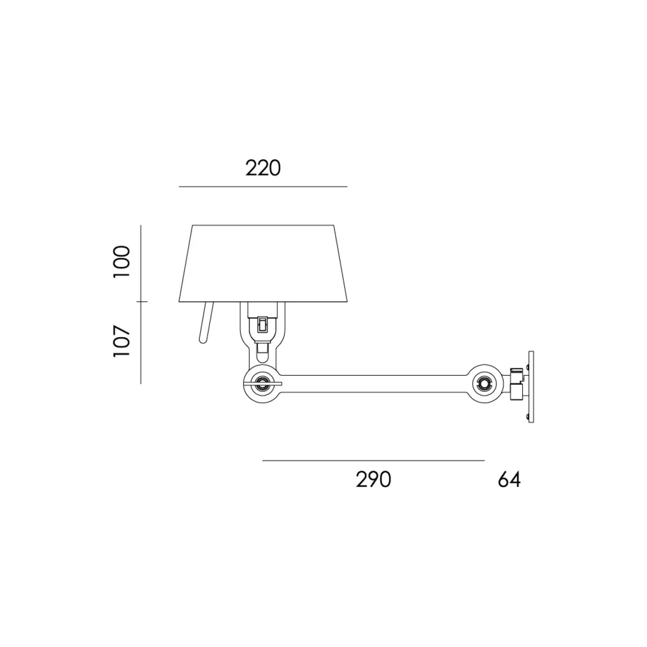 Wandlamp Bolt Bed underfit cord pure white