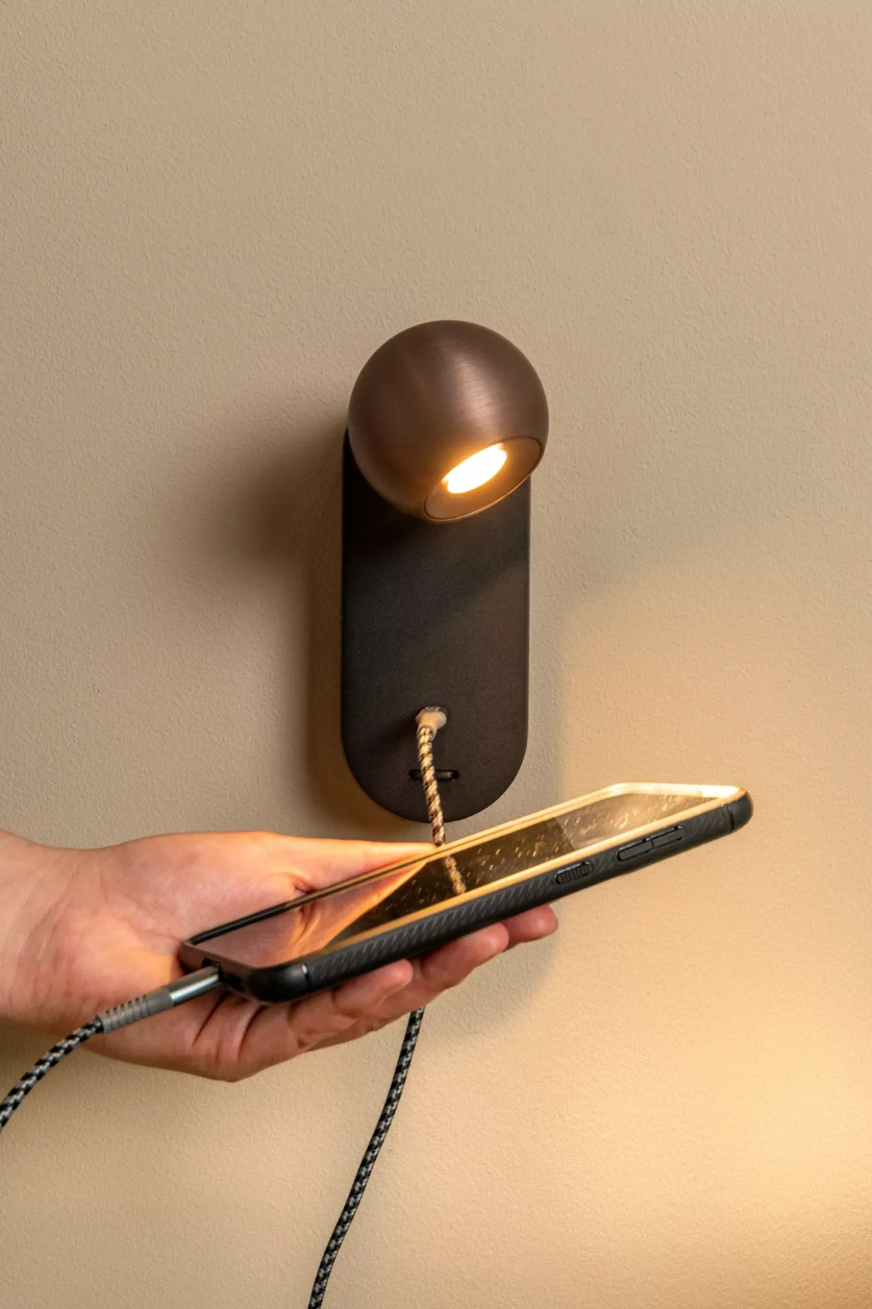 Wandlamp Montana koffie